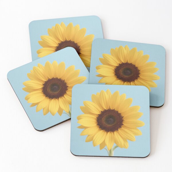 Item preview, sunflower, blue, natural, kawaii, cute, modern, aesthetic, minimalist, chubby, adorable designed and sold by SasiPen.