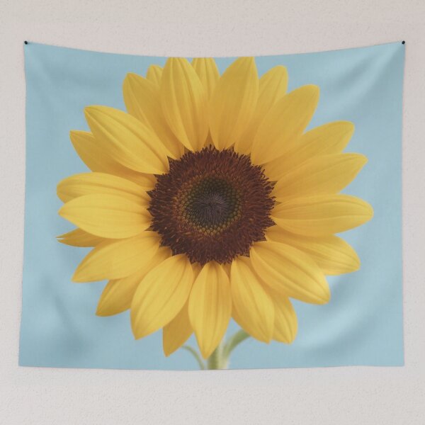 Item preview, sunflower, blue, natural, kawaii, cute, modern, aesthetic, minimalist, chubby, adorable designed and sold by SasiPen.