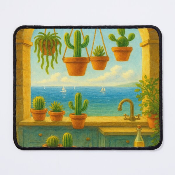 Item preview, Watercolour Hanging Cactus Kitchen • Cottagecore Botanical Decor designed and sold by fairmaiden7.