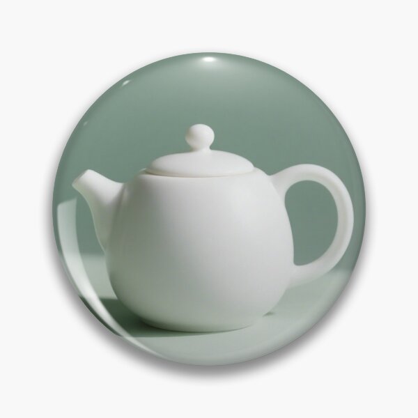 Item preview, teapot, green, kawaii, cute, modern, aesthetic, minimalist, chubby, adorable designed and sold by SasiPen.