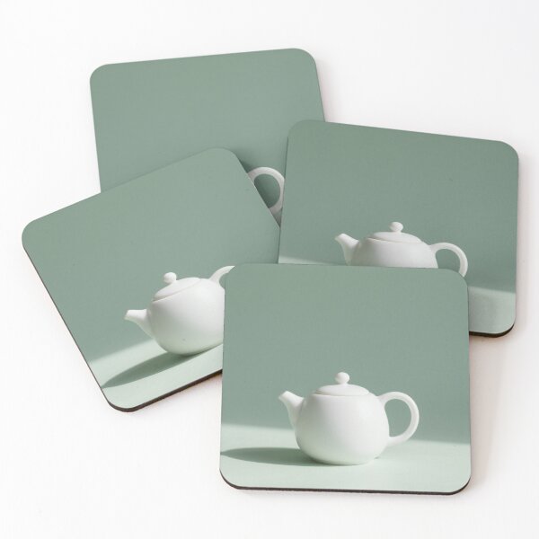 Item preview, teapot, green, kawaii, cute, modern, aesthetic, minimalist, chubby, adorable designed and sold by SasiPen.
