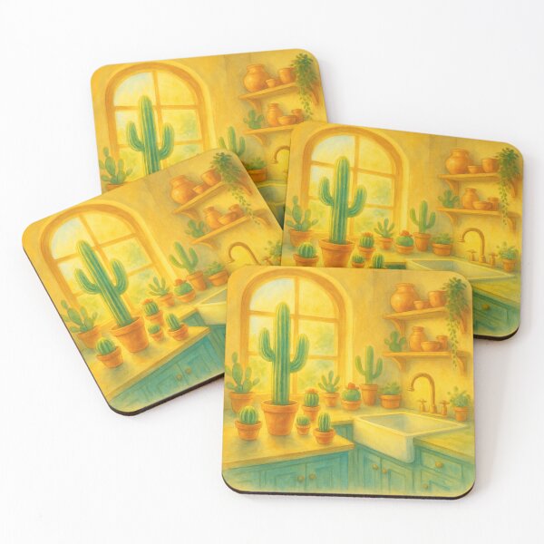 Item preview, Watercolor Cactus Kitchen Oasis | Cozy Cottagecore Greenery Decor designed and sold by fairmaiden7.