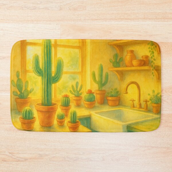 Item preview, Watercolor Cactus Kitchen Oasis | Cozy Cottagecore Greenery Decor designed and sold by fairmaiden7.