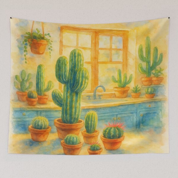 Item preview, Watercolor Cactus Kitchen | Cozy Cottagecore Greenery Decor designed and sold by fairmaiden7.
