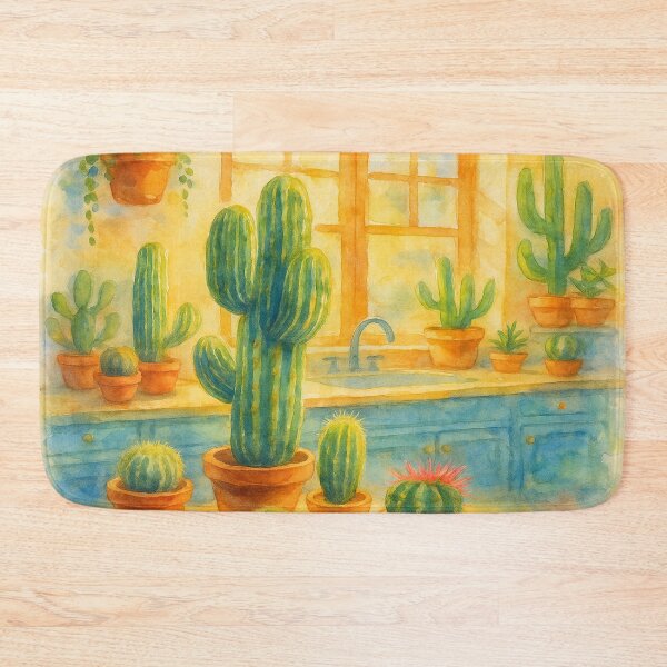 Item preview, Watercolor Cactus Kitchen | Cozy Cottagecore Greenery Decor designed and sold by fairmaiden7.