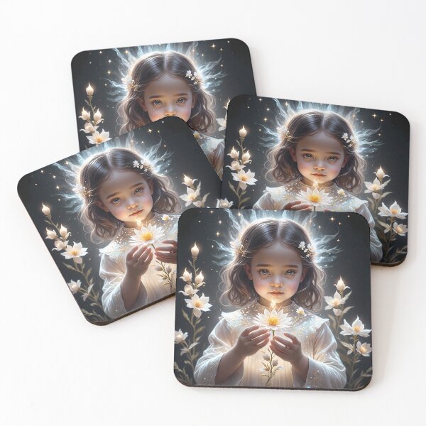 Item preview, Little Girl White Flowers Magic Night designed and sold by Astralia.