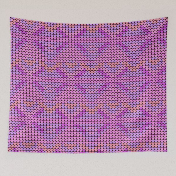 Item preview, Knitted Fabric Texture with Zigzag Patterns in Pink and Purple Hues designed and sold by lotus2lin.