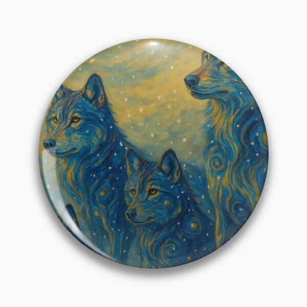 Item preview, Pack of wolves under a cosmic, snow-filled sky designed and sold by optimusprime39.