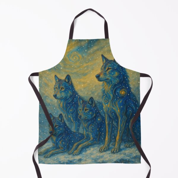 Item preview, Pack of wolves under a cosmic, snow-filled sky designed and sold by optimusprime39.