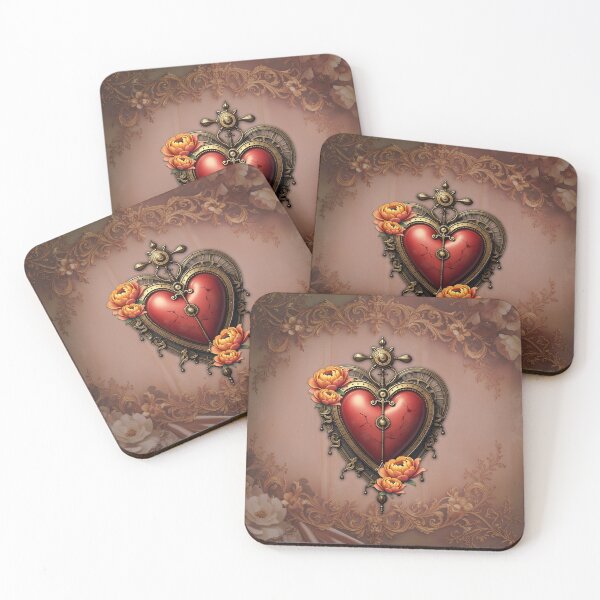 Item preview, Steampunk Heart with Flowers. designed and sold by nicky2342.