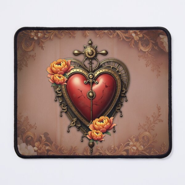 Item preview, Steampunk Heart with Flowers. designed and sold by nicky2342.