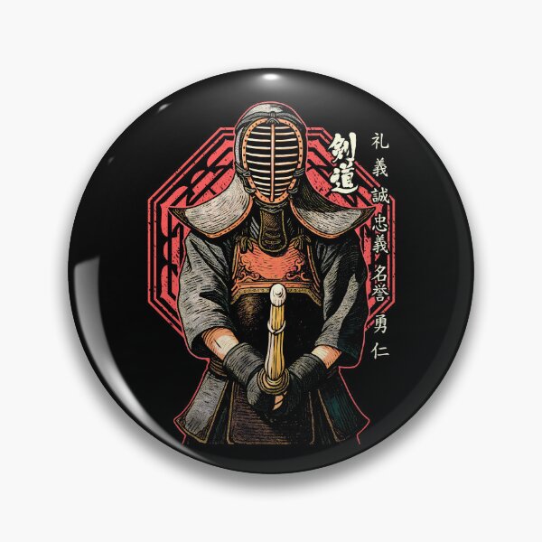 Item preview, Kendo Kenjutsu Japanese Kanji Vintage Shinai Bushido Virtues designed and sold by GrandeDuc.