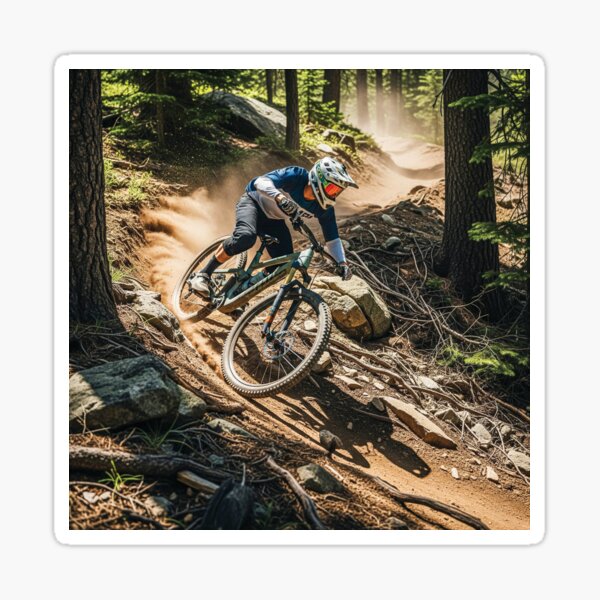 Aperçu de l'œuvre Adrénaline dans la poussière : Downhill Warrior. créée et vendue par Hinson MTB Visuals.