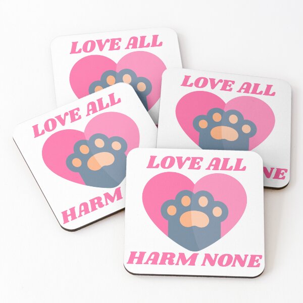 Item preview, Love All Harm None Animal Rights Paw Print Heart Design designed and sold by FreedomAndLove.