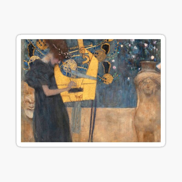 Aperçu de l'œuvre Gustav Klimt Musique I Art Nouveau Symboliste créée et vendue par Under-TheTable.