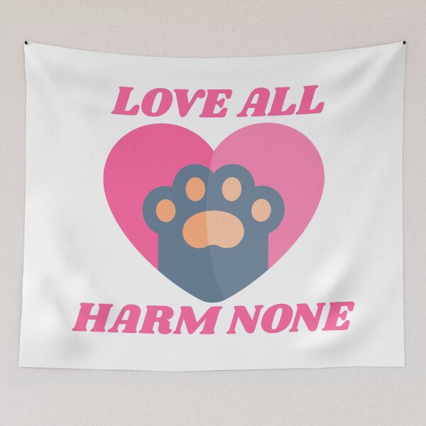 Item preview, Love All Harm None Animal Rights Paw Print Heart Design designed and sold by FreedomAndLove.