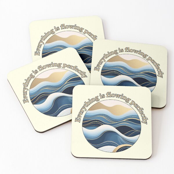 Item preview, Everything is Flowing Perfectly – Elegant Blue and Gold Wave Art designed and sold by emilykang.