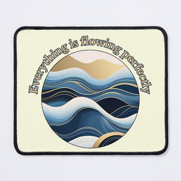 Item preview, Everything is Flowing Perfectly – Elegant Blue and Gold Wave Art designed and sold by emilykang.