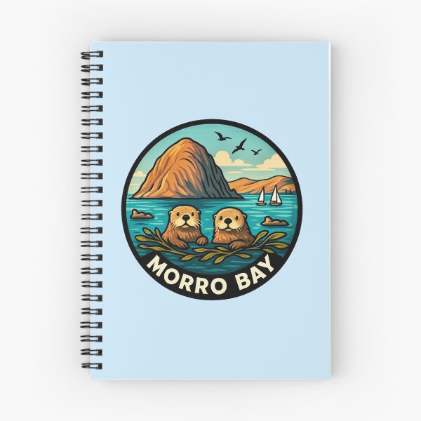Item preview, Morro Bay, California - Sea Otters and Morro Rock designed and sold by Myra365Art.
