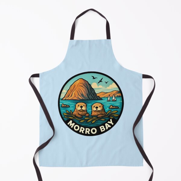 Item preview, Morro Bay, California - Sea Otters and Morro Rock designed and sold by Myra365Art.