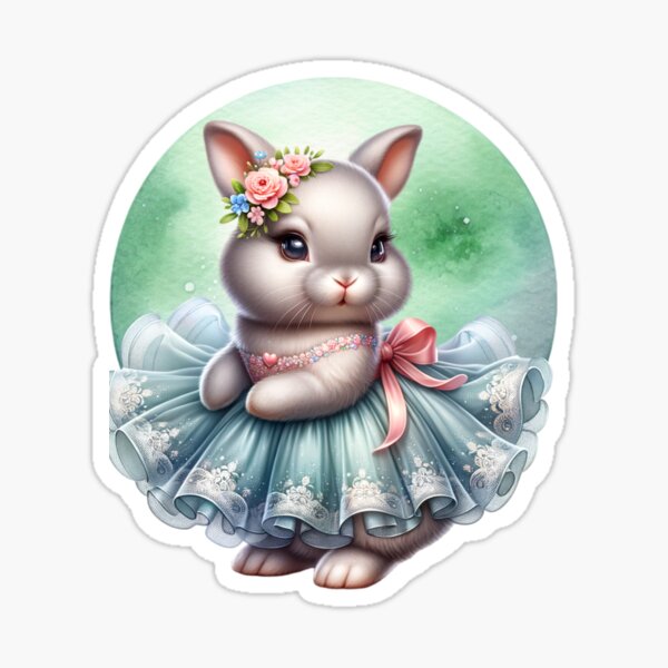 Item preview, The little rabbit in a blue ballet costume designed and sold by Moon2520.