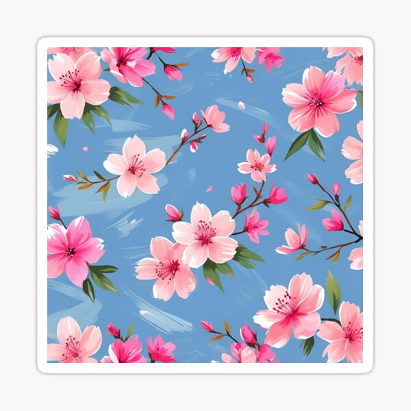 Pink Breeze Florals Elegant Botanical Sticker