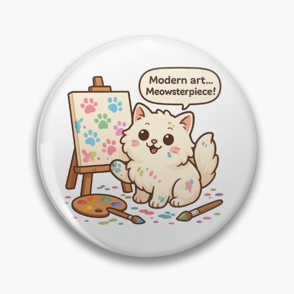 Item preview, Meowsterpiece – Cute Artist Cat Painting Tee designed and sold by catlovers2025.