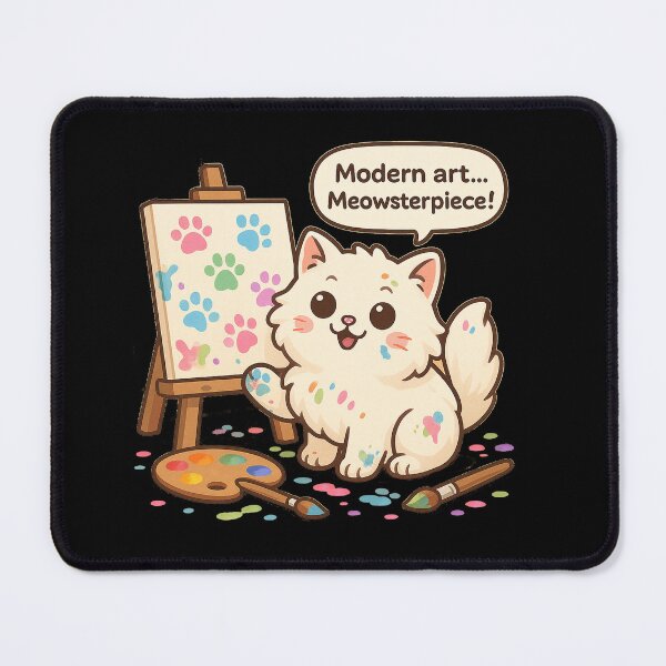 Item preview, Meowsterpiece – Cute Artist Cat Painting Tee designed and sold by catlovers2025.