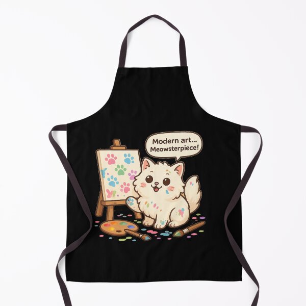Item preview, Meowsterpiece – Cute Artist Cat Painting Tee designed and sold by catlovers2025.