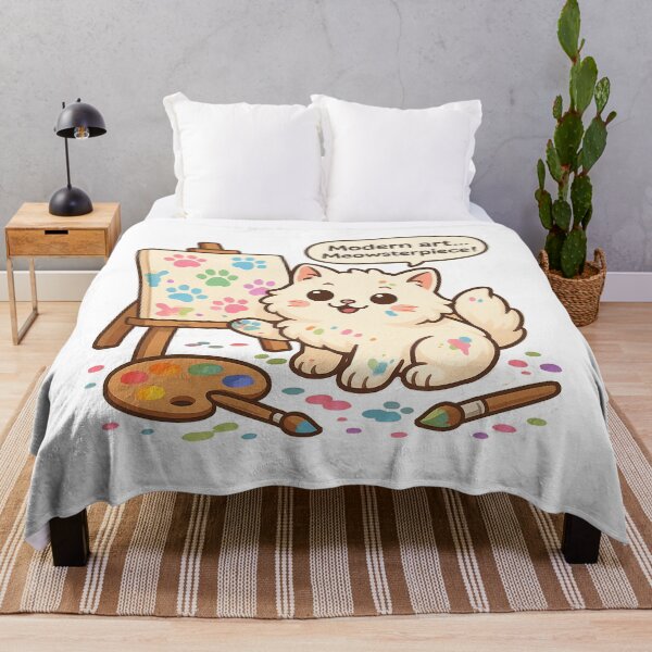 Item preview, Meowsterpiece – Cute Artist Cat Painting Tee designed and sold by catlovers2025.