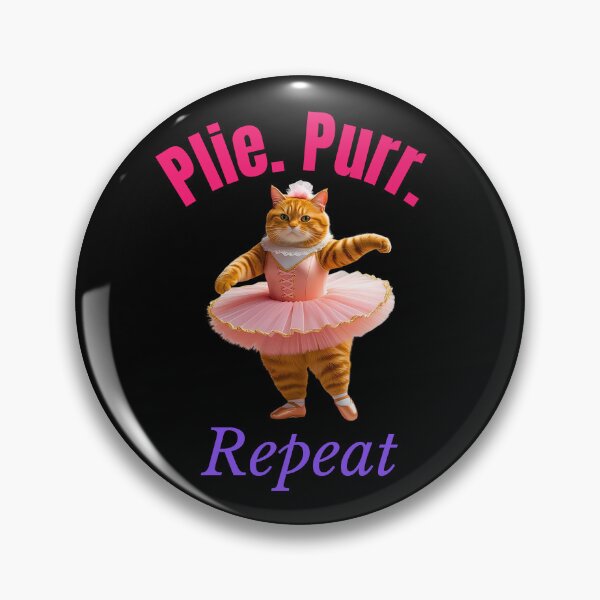 Item preview, Chubby Orange Tabby Cat Ballet Dancer "Plie. Purr. Repeat" Cute Tutu Design designed and sold by Fredster1966.