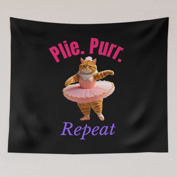 Item preview, Chubby Orange Tabby Cat Ballet Dancer "Plie. Purr. Repeat" Cute Tutu Design designed and sold by Fredster1966.