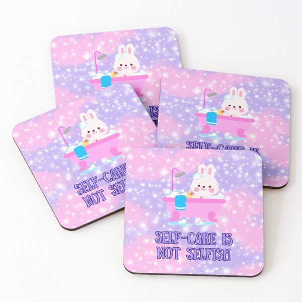 Item preview, Self-Care Is Not Selfish | Kawaii Bunny in Bathtub | Sparkling Galaxy Style designed and sold by MagicContOasis.