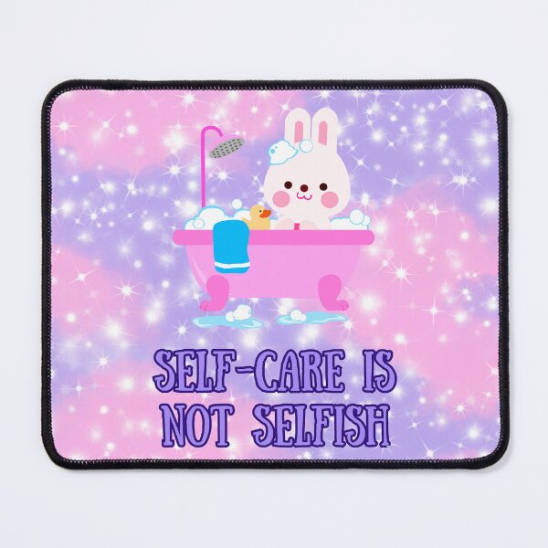 Item preview, Self-Care Is Not Selfish | Kawaii Bunny in Bathtub | Sparkling Galaxy Style designed and sold by MagicContOasis.
