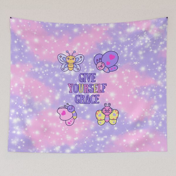 Item preview, Give Yourself Grace – Kawaii Butterfly Printable | Self-Kindness Wall Art designed and sold by MagicContOasis.