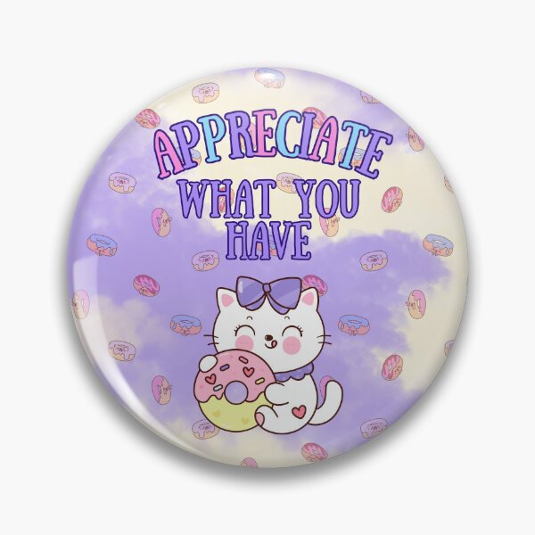 Item preview, Appreciate What You Have – Kawaii Donut Cat Printable | Gratitude Wall Art designed and sold by MagicContOasis.