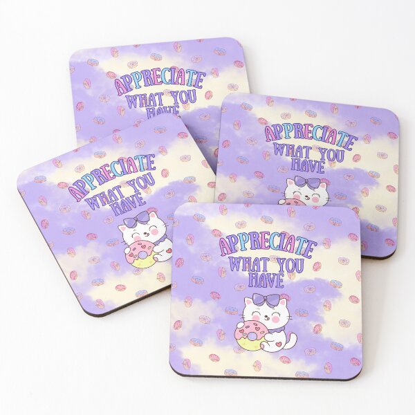 Item preview, Appreciate What You Have – Kawaii Donut Cat Printable | Gratitude Wall Art designed and sold by MagicContOasis.