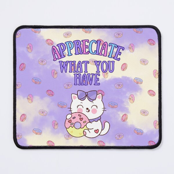 Item preview, Appreciate What You Have – Kawaii Donut Cat Printable | Gratitude Wall Art designed and sold by MagicContOasis.