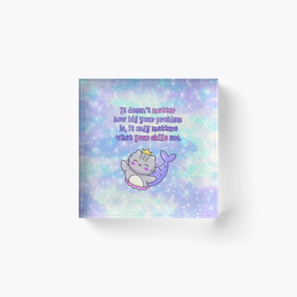 Item preview, Your Skills Matter – Kawaii Mermaid Cat Printable | Problem-Solving Mindset Poster designed and sold by MagicContOasis.