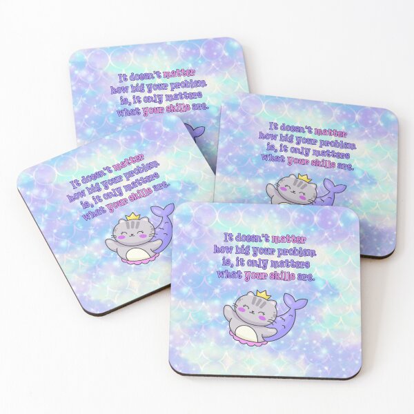 Item preview, Your Skills Matter – Kawaii Mermaid Cat Printable | Problem-Solving Mindset Poster designed and sold by MagicContOasis.