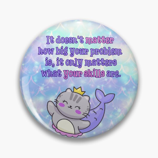 Item preview, Your Skills Matter – Kawaii Mermaid Cat Printable | Problem-Solving Mindset Poster designed and sold by MagicContOasis.