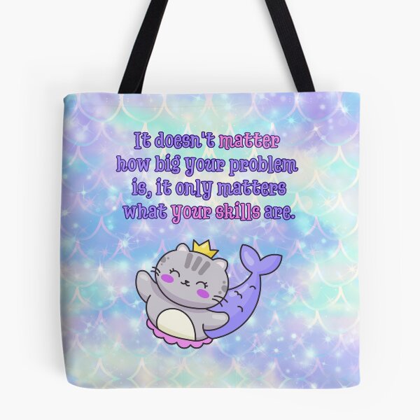 Item preview, Your Skills Matter – Kawaii Mermaid Cat Printable | Problem-Solving Mindset Poster designed and sold by MagicContOasis.