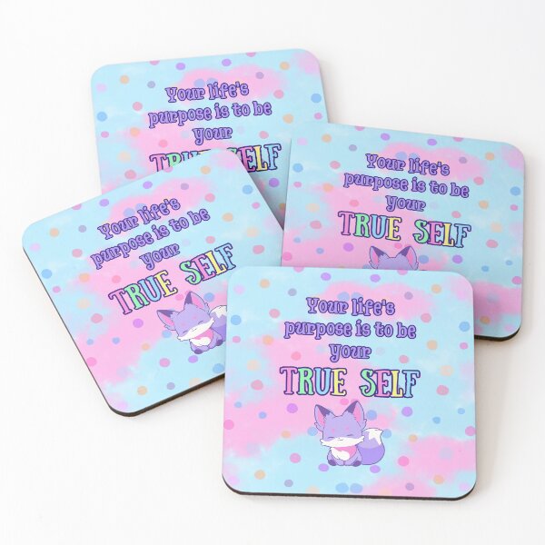 Item preview, Be Your True Self – Kawaii Fox Print | Self-Love Affirmation Wall Art designed and sold by MagicContOasis.