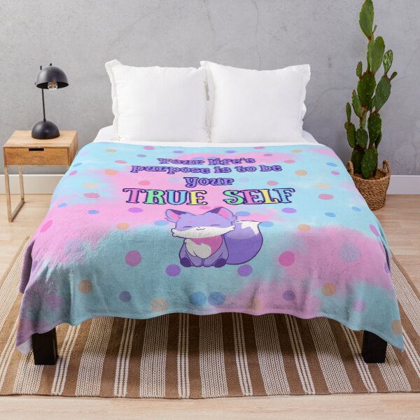 Item preview, Be Your True Self – Kawaii Fox Print | Self-Love Affirmation Wall Art designed and sold by MagicContOasis.