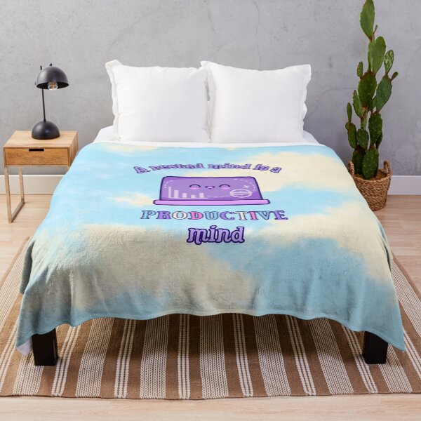 Item preview, A Rested Mind is a Productive Mind – Mental Wellness Wall Art | Cute Laptop Print designed and sold by MagicContOasis.
