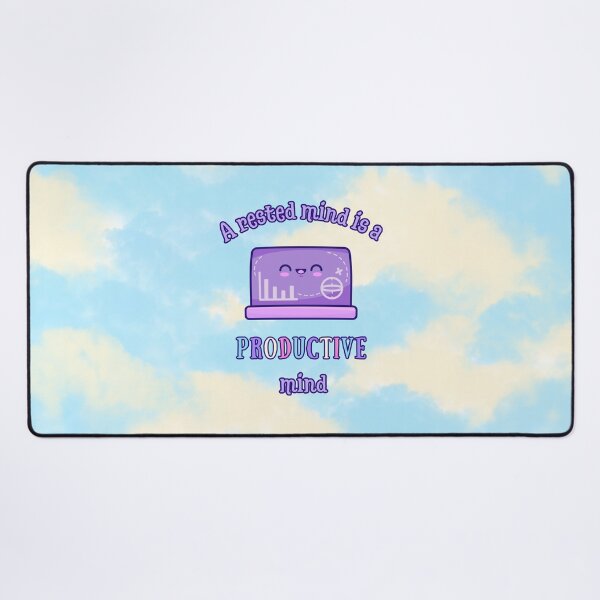 Item preview, A Rested Mind is a Productive Mind – Mental Wellness Wall Art | Cute Laptop Print designed and sold by MagicContOasis.