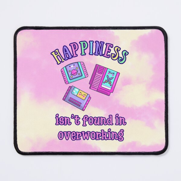 Item preview, Happiness Isn’t Found in Overworking – Gamer Quote | Retro Game-Inspired Wall Print designed and sold by MagicContOasis.