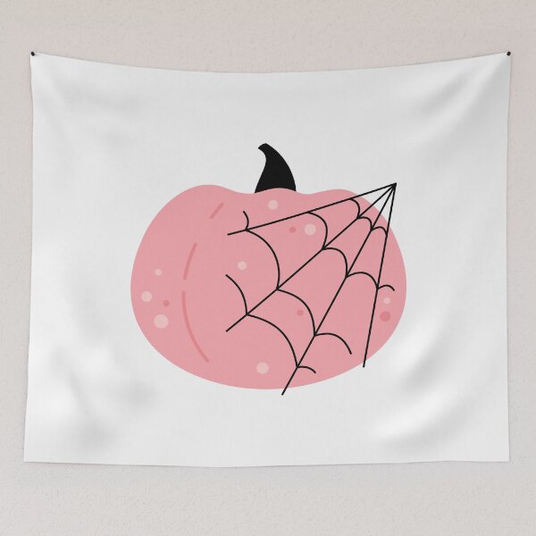 Item preview, Pink Halloween Pumpkin with Spiderweb designed and sold by Julza Art.