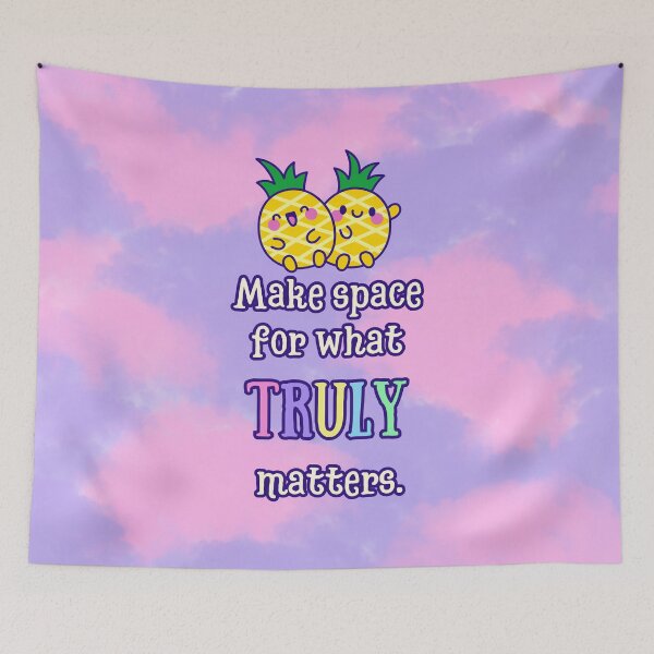 Item preview, Make Space for What Truly Matters – Pineapple Mindfulness Quote | Cute Self-Care Wall Print designed and sold by MagicContOasis.