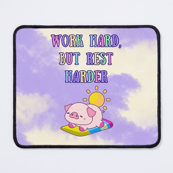 Item preview, Work Hard, But Rest Harder – Cute Pig Relaxation Quote | Funny Self-Care Poster designed and sold by MagicContOasis.